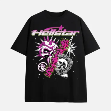 Fashion Hellstar Graphic Printed 100% Cotton Crew Neck T-Shirt