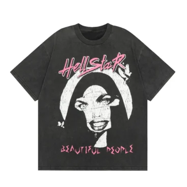 Black Hellstar T-shirts Hip-hop Breathable Comfortable